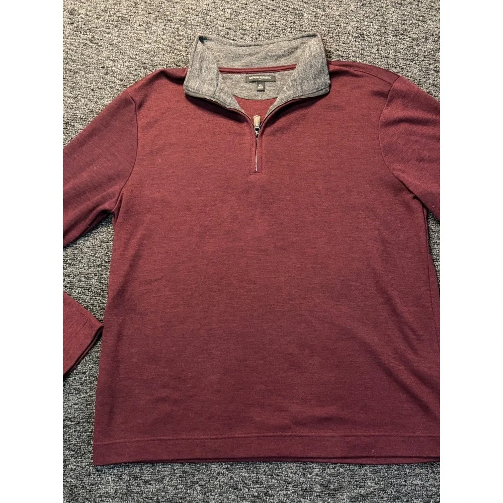 Banana Republic Quarter Zip Pullover‎ Burgundy Casual Night Out XL Mens